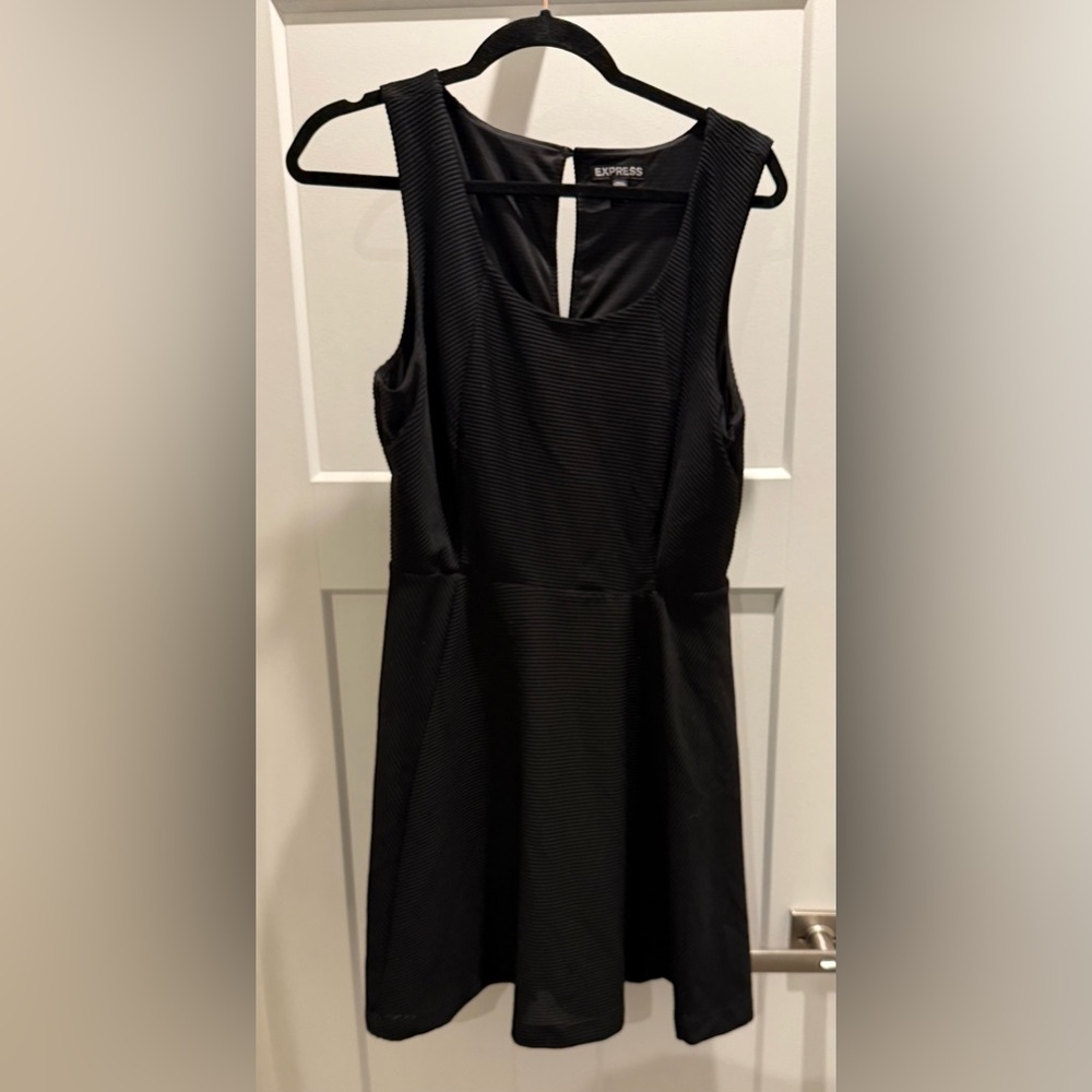 Express Black Textured Mini Dress